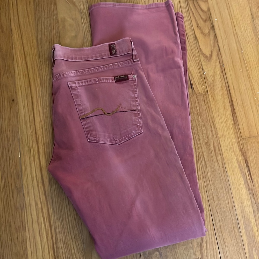 7FAM rosy pink jeans